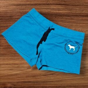 PINK Victoria's Secret Teal Blue Y2K Lounge Sweatshirt Short Shorts
